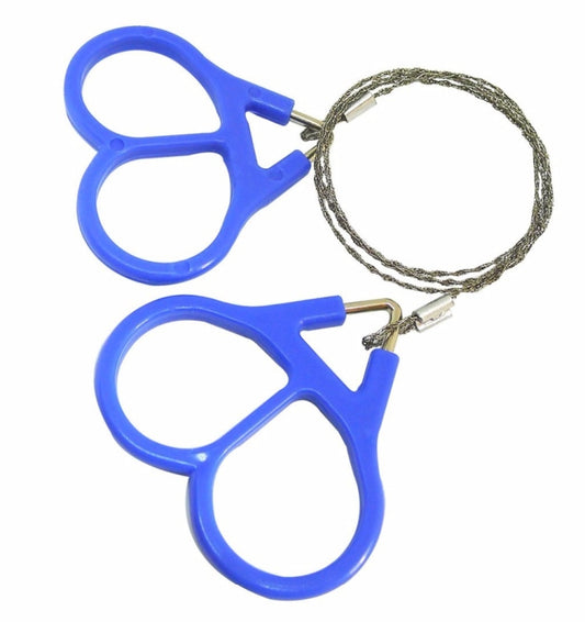 Outdoor Camping Hiking Pocket Saw Wire Travel Emergency Survive Tool Stainless Steel Wire Kits, Hand Saw (Blue)