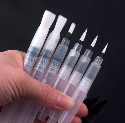 6 PCS Portable Paint Brush Water Color Brush Pencil Soft Watercolor Brush Pen Drawing Art Supplies, 6 PCS Watercolor Pen
