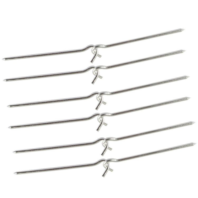 Pack of aluminum tent stakes with U loops and pointed nail ends