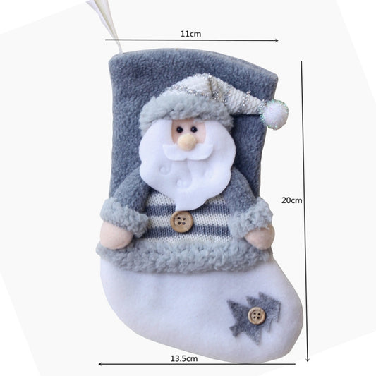 Christmas Decorations Thick Flannel Christmas Socks Gift Bag, Elderly, Snowman, Elk