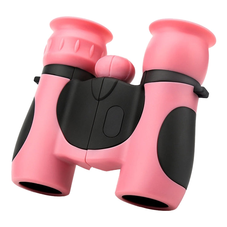 Children's outdoor binoculars with focus dial, pink and black body