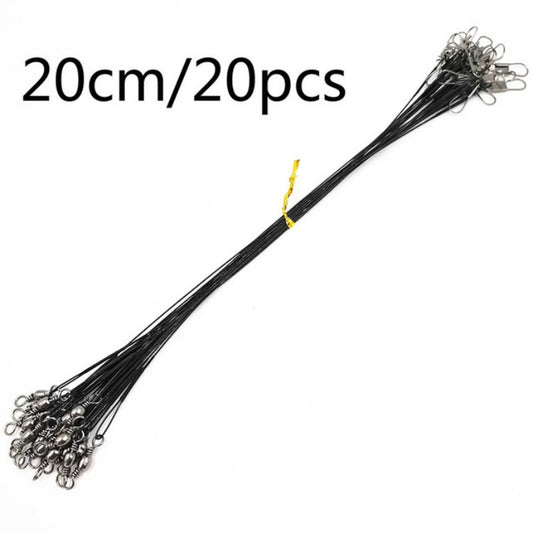 20 PCS Luya Front Wire With Pin Wire Anti-bite Wire, 15CM, 20CM, 25CM, 30CM