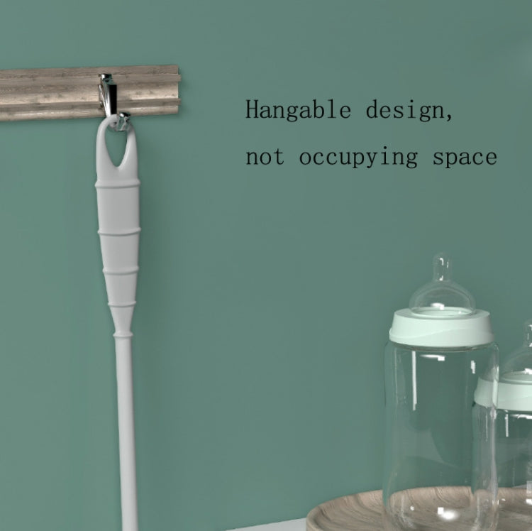 Hanging long-handle bottle cleaning brush with silicone bristle heads