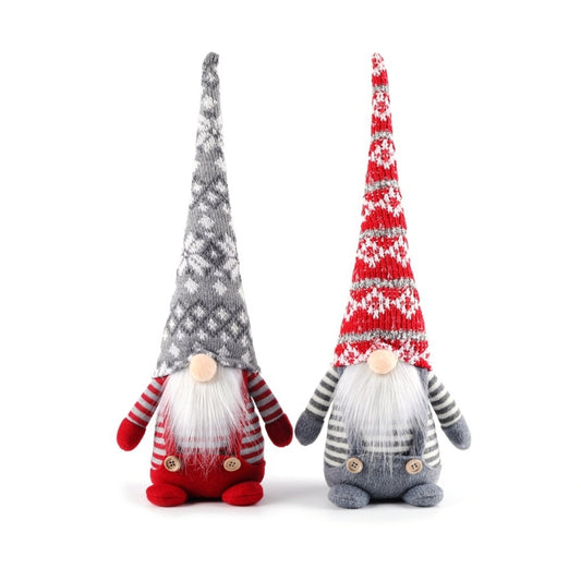 Christmas Decorations Faceless Elderly Dolls Forest Elderly Dolls Christmas Ornaments, (Red Long Hat), (Grey Long Hat)