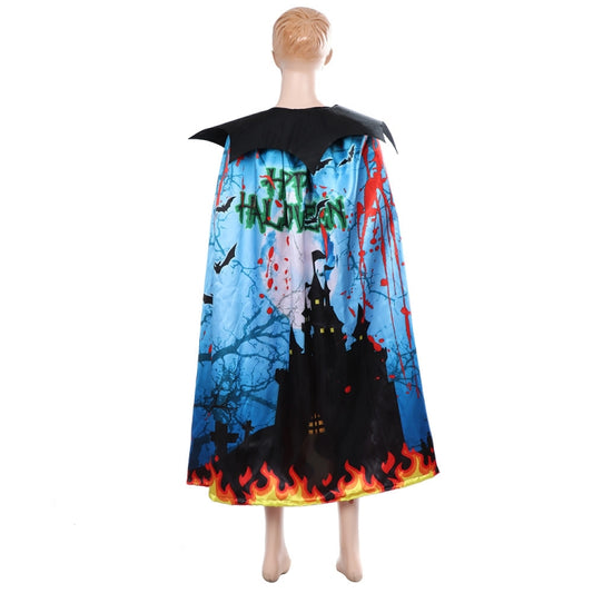 Halloween Dress Up Kids Double-Layer Printed Cloak, Free Size