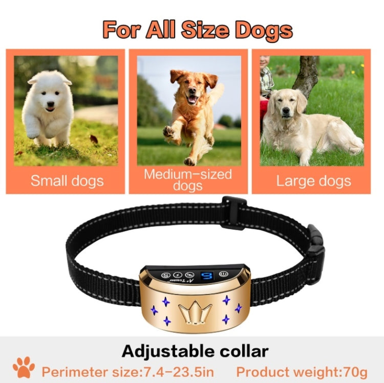 Digital Display Electronic Dog Training Device Pet Training Collar Bark Stop, Crown Pattern