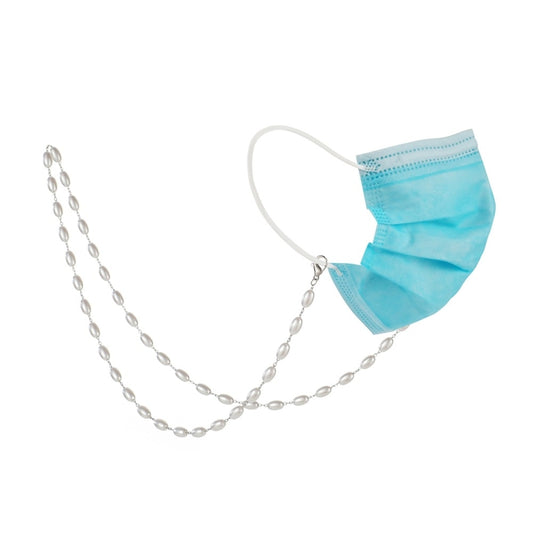 Mask Anti-Lost Lanyard Necklace Simple Oval-Shaped Pearl Mask Glasses Chain, Oval-Shaped Pearl Chain