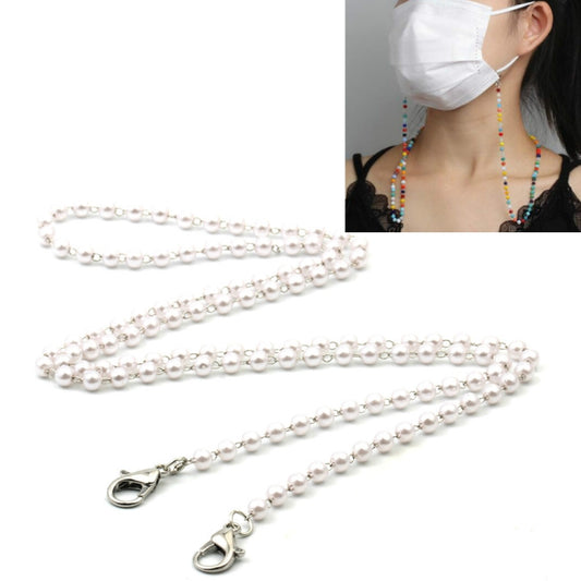 Mask Lanyard Handmade Crystal Bead Chain Anti-Drop Hanging Glasses Chain, Colorful, Black, Red, White
