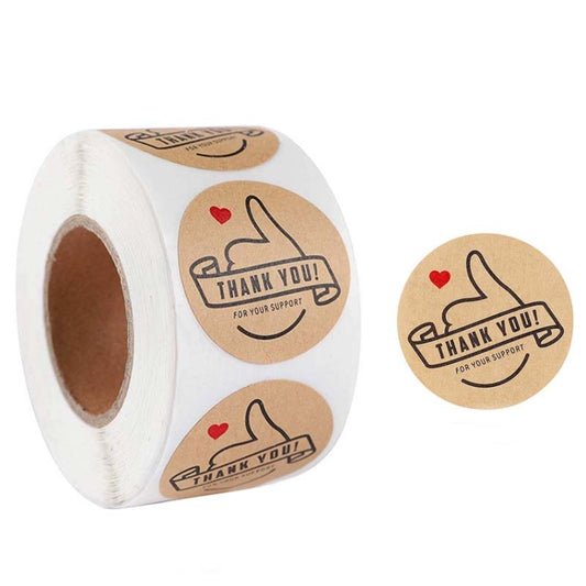 Kraft Paper Roll Sticker Thank You Sticker Label Red Love Envelope Decoration, B-09, B-10, B-11, B-12