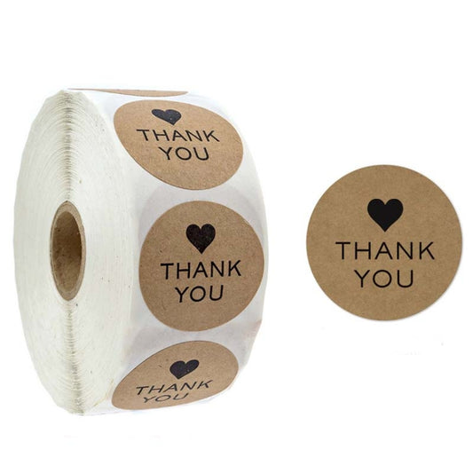 Kraft Paper Roll Sticker Thank You Sticker Label Red Love Envelope Decoration, B-09, B-10, B-11, B-12