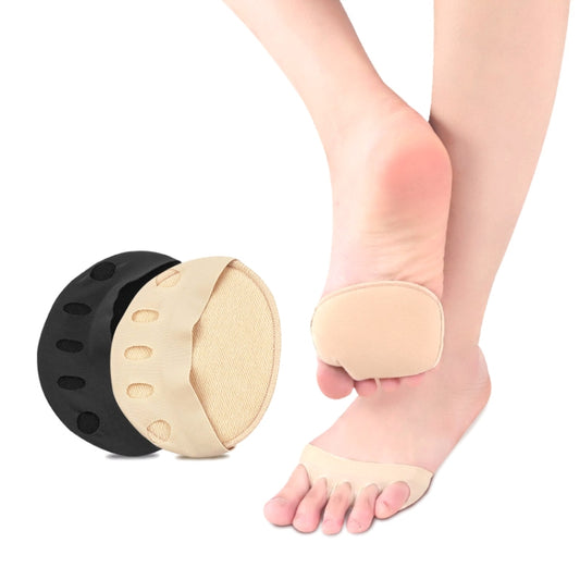 Beige invisible forefoot sock pads with five toe openings