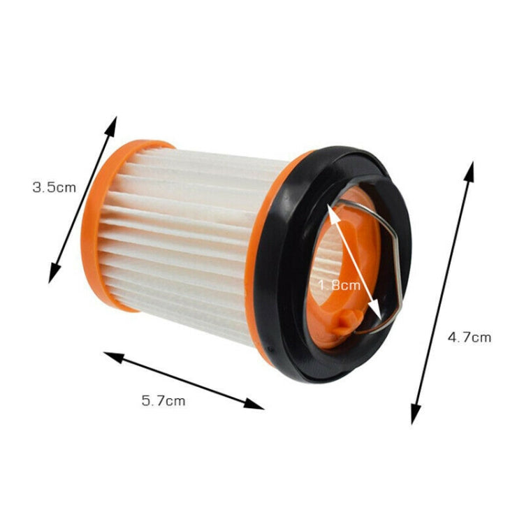 Vacuum filter cartridge dimensions: 5.7 cm wide, 4.7 cm tall, 3.5 cm deep