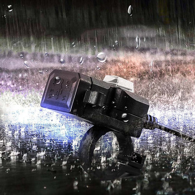 Dual USB Port 12V Waterproof Motorbike Motorcycle Handlebar Charger 5V 1A/2.1A Adapter Power Supply Socket for Phone Mobile, Handlebar Charger
