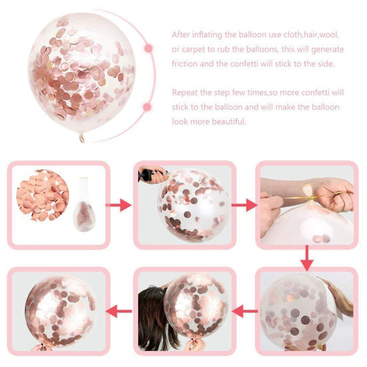 Rose Gold Balloon Decoration Set Birthday Party Decoration Supplies Party Decoration, Rose Gold Balloon Decoration Set