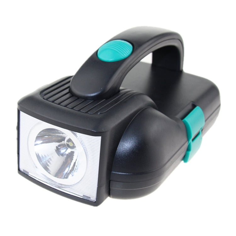 Black 24-in-1 flashlight tool with front spotlight and teal switch