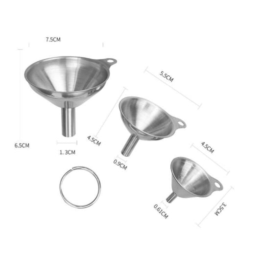 3 in 1 Stainless Steel Funnel Mini Funnel Oil Leaking Wine Leaking Integrated Liquid Dispenser Set, Oil Leaking