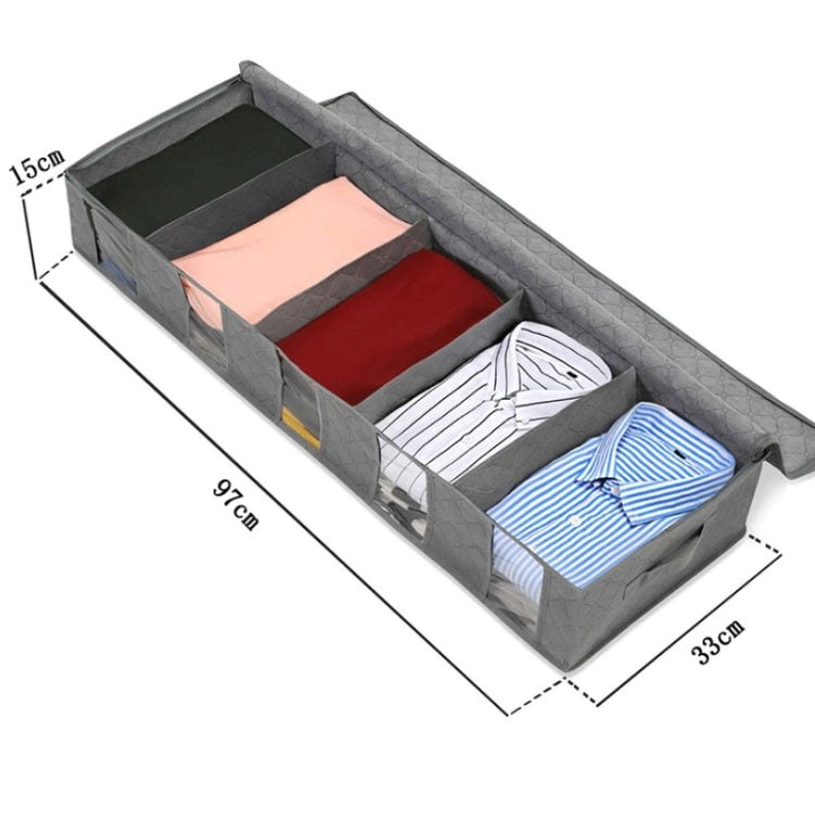 Gray foldable non-woven storage bag, size 97 x 33 x 15 cm
