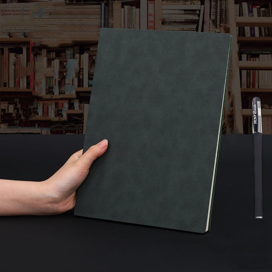 Lake green notebook with sheepskin-style cover, simple unclasped design