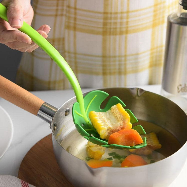 Green Leaf Colander Noodle Spoon Colander, Noodle Spoon