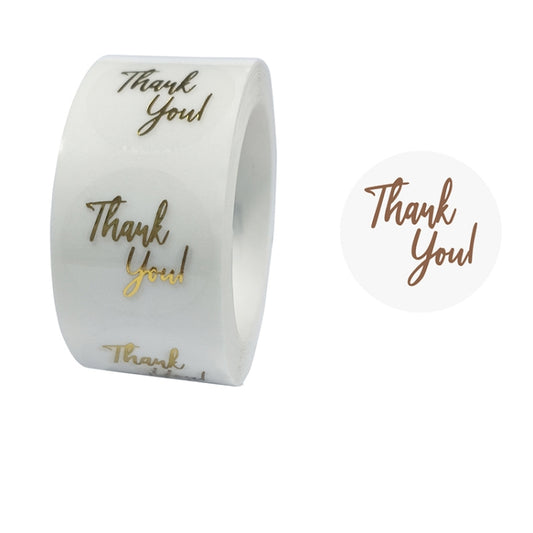 3 PCS Bronzing Thank You Baking Sticker Gift Decoration Label, Size: 2.5cm/1inch, E-01 Sticker