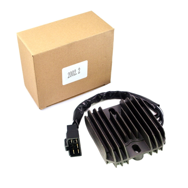 Motorcycle voltage rectifier/regulator kit with finned heatsink and shipping box