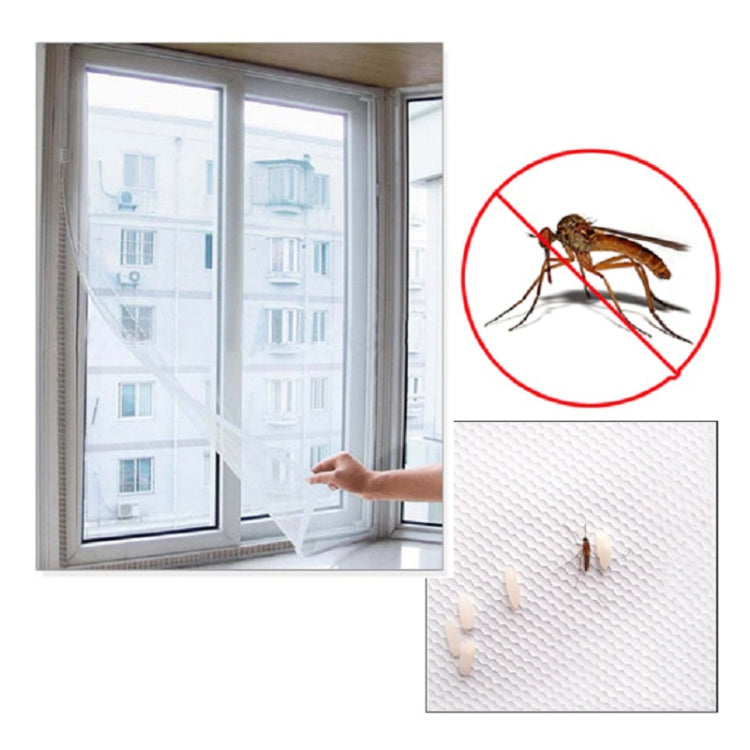 Self-adhesive mosquito mesh window screen kit shown with mesh panel for mounting