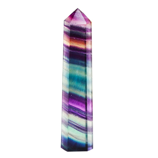 Natural Rough Stone Hexagonal Crystal Column Colorful Fluorite Column Ornaments, 3.5-4 cm, 4.1-4.9 cm, 5-6 cm, 6.1-6.4 cm, 6.5-7 cm, 7.1-7.4 cm, 7.5-8 cm, 8.1-9 cm, 9.1-10 cm, 10.1-11 cm, 11.1-12 cm, 12.1-13 cm, 13.1-14 cm, 14.1-15 cm, 3 cm or So