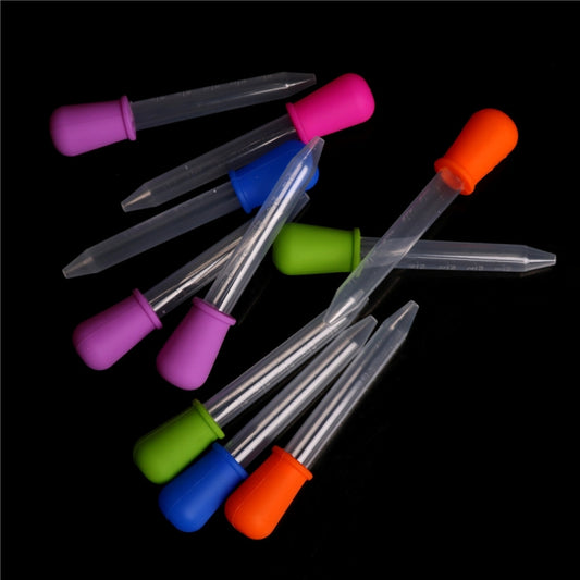 3 PCS 5ML Clear Silicone Small Plastic Feeding Medicine Liquid Graduated Pipette Dropper, Size: 12 x 2cm, Pipette Dropper