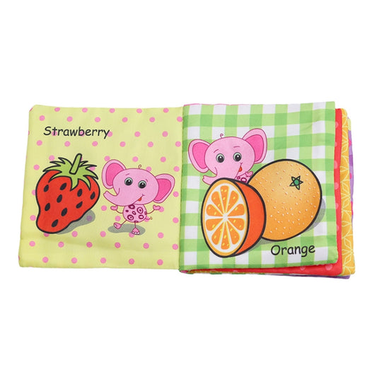 Baby Rattles Toy Soft Animal Cloth Book Newborn Stroller Hanging Toy Early Learning Education Baby Toys, Fruit, Vegetable, Shape, Vehicle