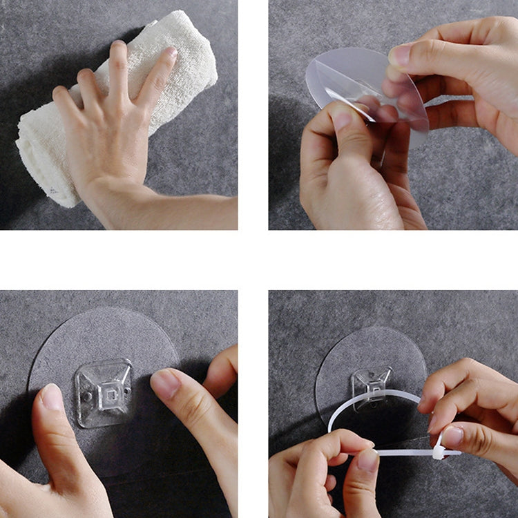 Child-safety cabinet wall tie patch set installation hands applying pad and mounting clips