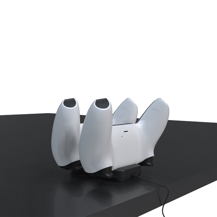 PS5 controller charging stand with dual cradle for two controllers
