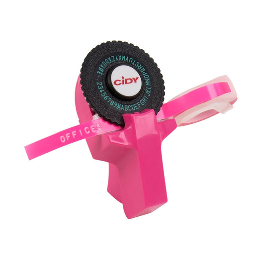 CIDY C101 Mini Manual Label Machine Embossing Machine Typewriter Hand Account Decorative Tape Paper, Random Color Delivery