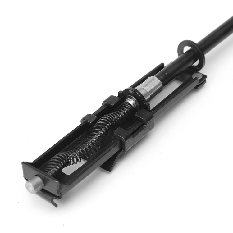 Hose clip pliers mechanism with internal spring and metal rod in black housing