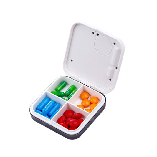 Electronic Smart Timing Medicine Box Portable Medicine Dispensing Storage Box, Blue, Gray