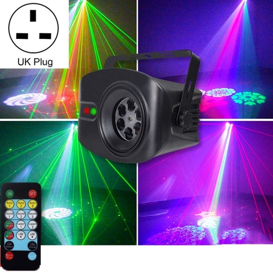 Colorful LED laser room projector with UK plug, projecting multi-color light beams