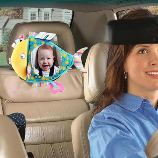 Baby Car Seat Reverse Car Rearview Mirror Pendant Plush Toy, 35 x 23.5 cm Fish Mirror, 35 x 23.5 cm Brown Bear Mirror, 35 x 23.5 cm Ocean Mirror, 35 x 23.5 cm Penguin Mirror