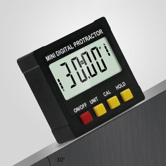 Electronic Digital Display Inclinometer Slope Level Protractor Four-Sided Magnetic Angle Ruler, Magnetic Angle Ruler
