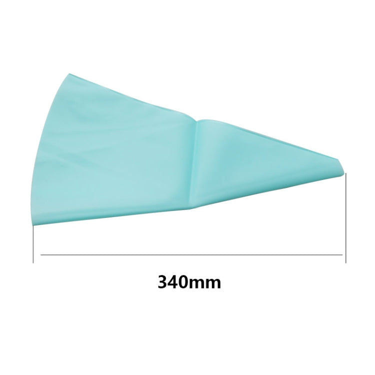 Blue piping bag with long dispensing tip, 340 mm length