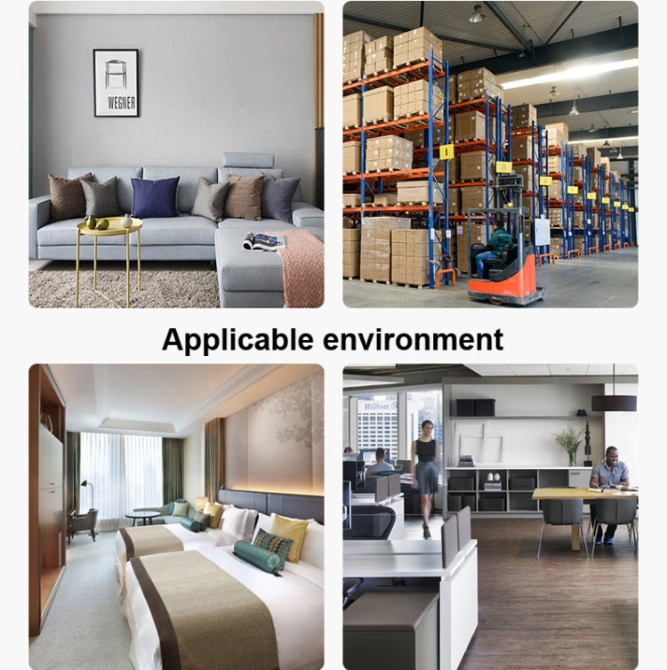 Rooms collage showing suitable environments for an electronic insect repeller