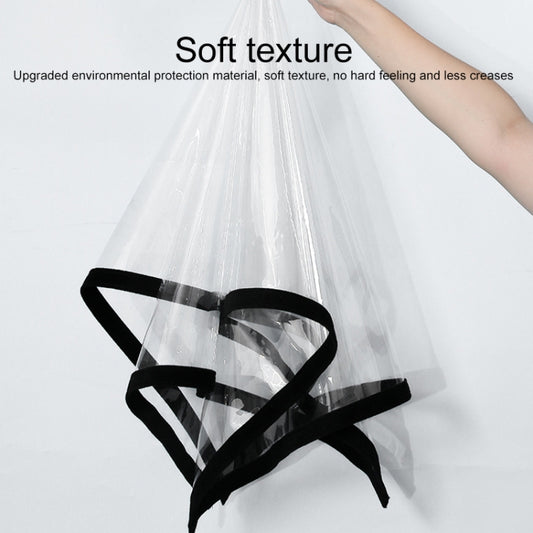 Soft clear window insulation film with black fastening straps
