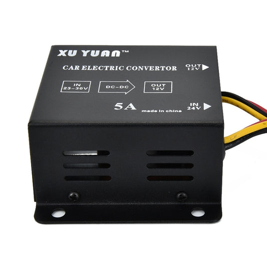 XUYUAN 60W Step-Down Converter 24V to 12V 5A Automotive DC Power Buck Converter