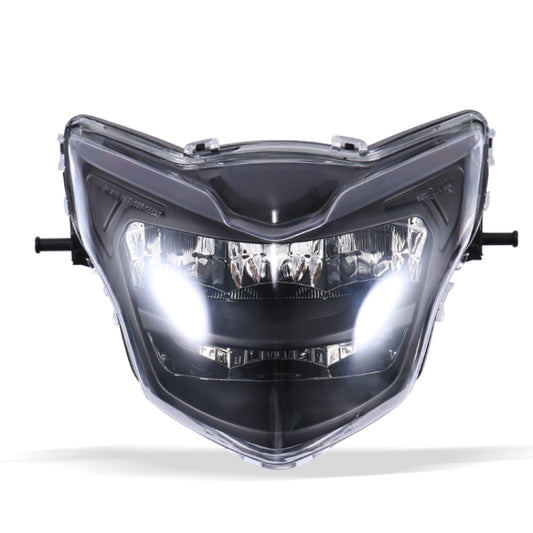 Motorcycle LDE Retro Headlights LED Far Near Beam Lights For Yamaha LC135 V2-V6, Transparent Glass, Smoked Glass