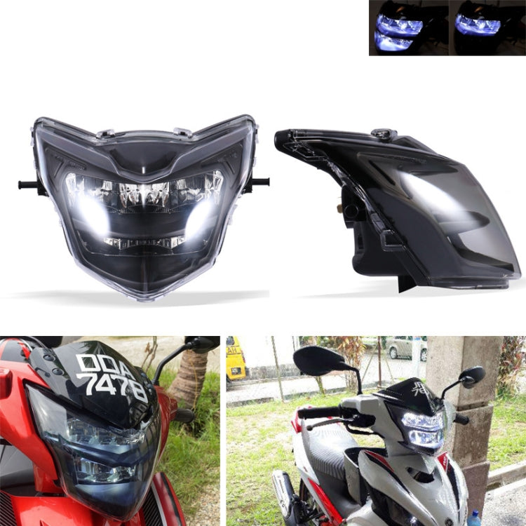Motorcycle LED retro headlight pair: transparent-lens and smoked-lens housings