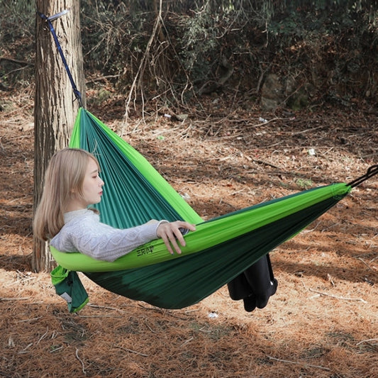 Green inflatable double hammock swing with wide anti-rollover fabric