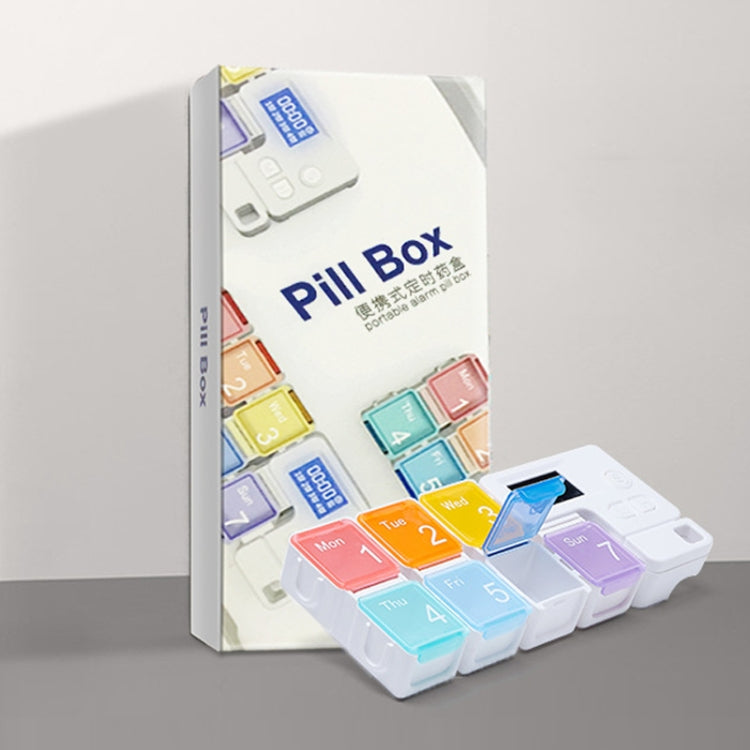 TF-248 7-Cell Smart Timing Reminder Plastic Pill Box Pill Storage Box, TF-248