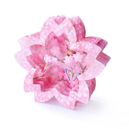 Valentine Day Greeting Card Cherry Blossom Butterfly Carving Box, Valentine Day Greeting Card