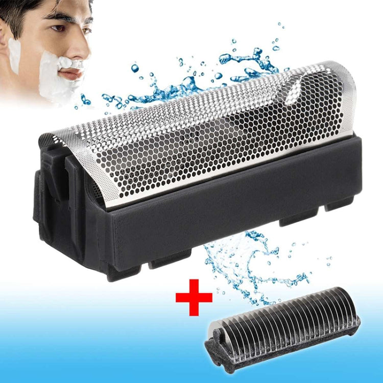 Foil shaver cutter head and trimmer blade attachment with silver mesh