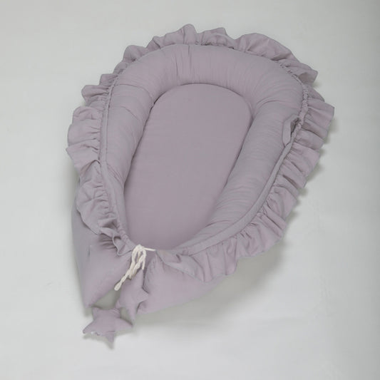 Lace Cotton Baby Uterus Bionic Bed Portable Newborn Bed Mat, Pink, Beige, Gray, Blue-green