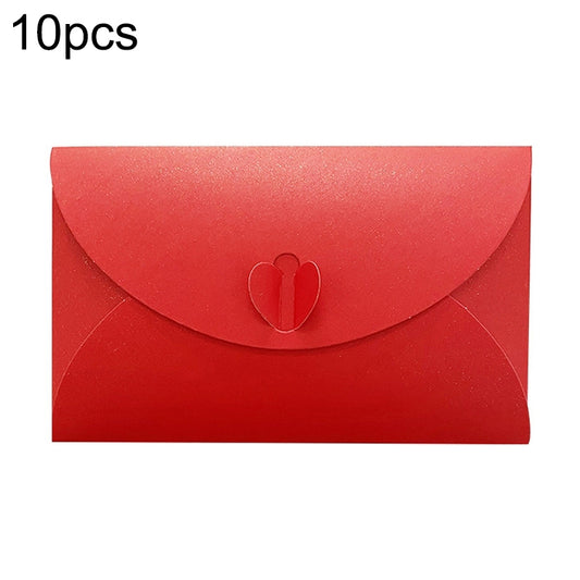 10pcs Love Buckle Pearl Paper Hot Stamping Envelope Invitation Letter
