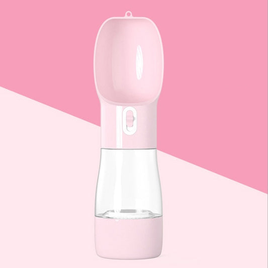 Pet Dual-purpose Accompanying Cup Segmented Water And Food Integrated Pet Cup Portable Waterer, Silver Grey, Pink, Grass Green, Ice Lake Blue